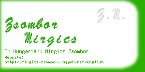 zsombor mirgics business card